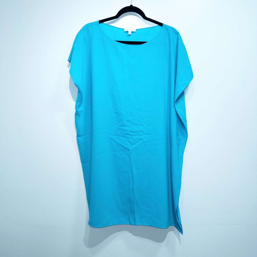Anna Cate Scuba Blue Eva Shift Boxy Dress Size Large
